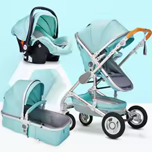 Multifunctional 3 in 1 Baby Stroller High Landscape Stroller Folding Carriage Gold Strollers Newborn Stroller - Image 2