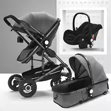 Multifunctional 3 in 1 Baby Stroller High Landscape Stroller Folding Carriage Gold Strollers Newborn Stroller - Image 3