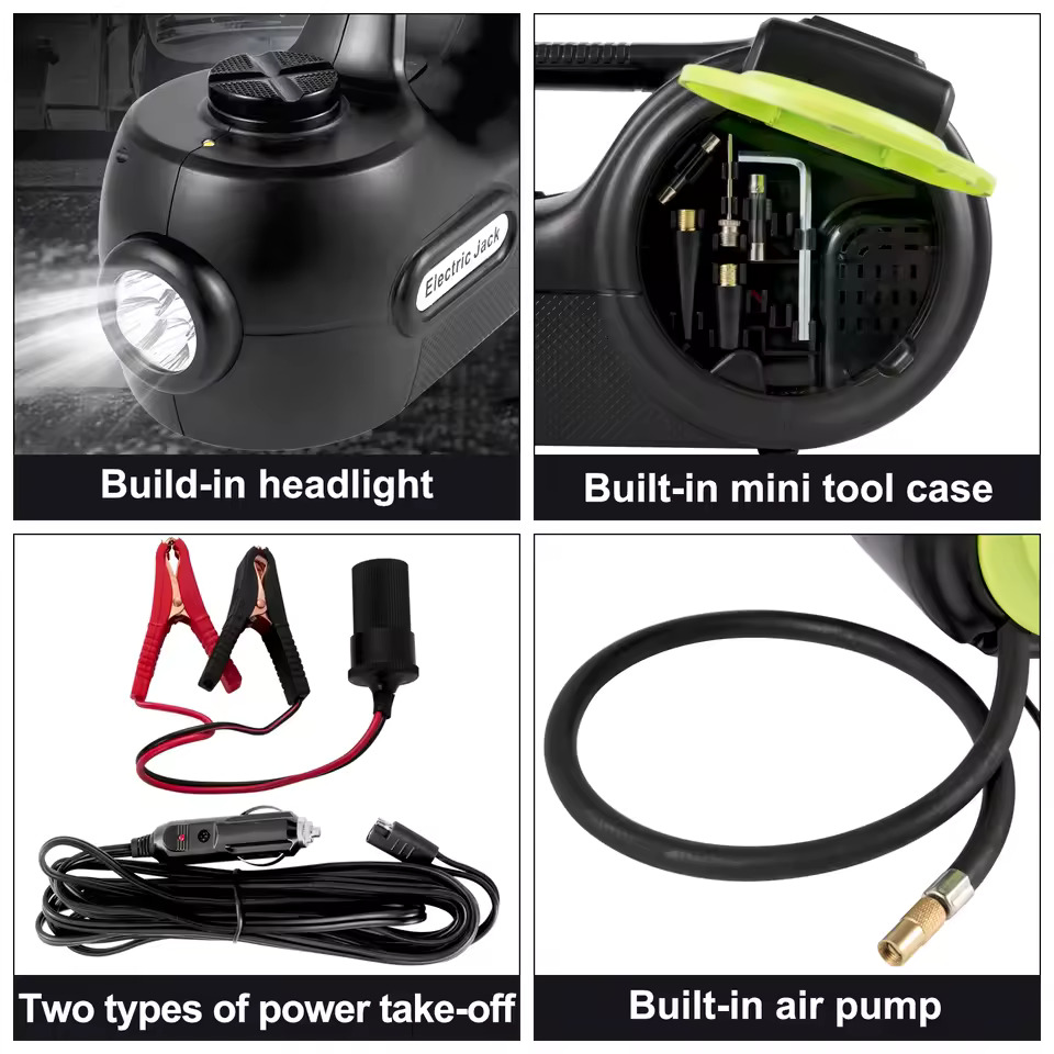 VEVOR 5 Ton 12V Electric Car Jack Kit + Impact Wrench LED Light Portable Hydraulic Jack 13.5-36 CM Tire Lifting Car Repair Tool - Image 6