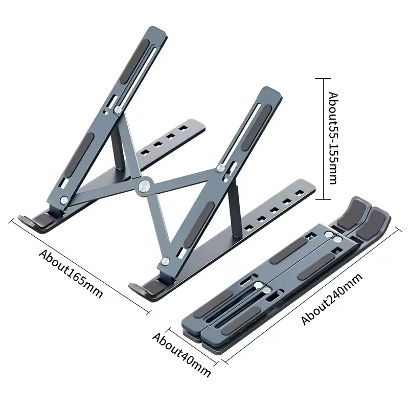 Foldable & Adjustable Laptop Stand – Portable Aluminum Alloy Holder for MacBook & PCs | Ergonomic Notebook Support - Image 6